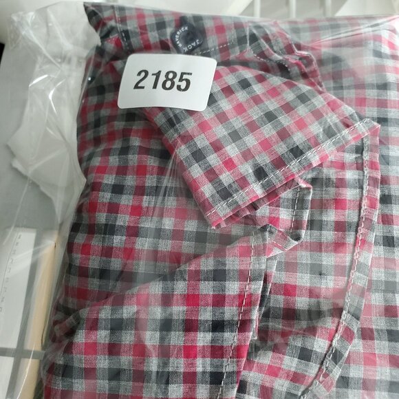 Jack Maverick Men's Button Up Long Sleeve Check Red Gray Large New Without Tag - Picture 8 of 8